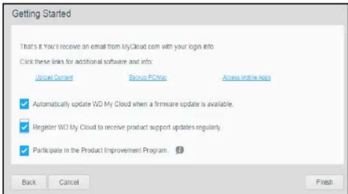 WESTERN DIGITAL My Cloud WDBCTL0080HWT - Getting Started Using the Dashboard - 3