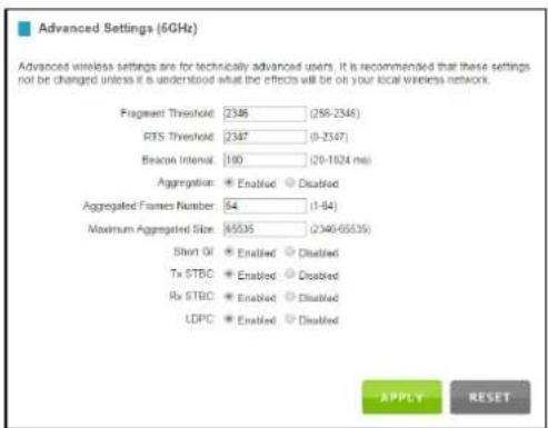 Amped Wireless Athena-EX RE2600M - 5.0GHz Wi-Fi Settings: Advanced Settings (5.0GHz) - 1