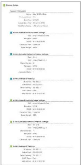 Amped Wireless Athena-EX RE2600M - Management: Device Status - 1
