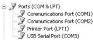 Ports (COM & LPT) Communications Port (COM1) Communications Port (COM2) Printer Port (LPT1) USB Serial Port (COM3)