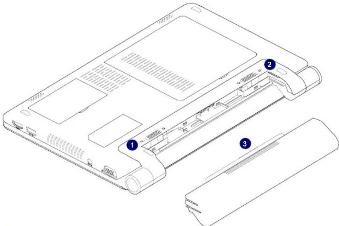 HANNSPREE HANNSbook SN12E23BUP212 - Removing the Battery - 1