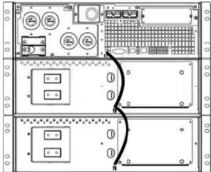Technical diagram of a server rack with labeled components and connection points
