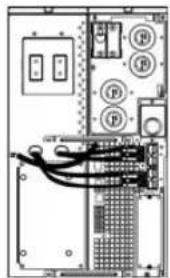 Technical diagram of an electronic device with labeled components and wiring connections