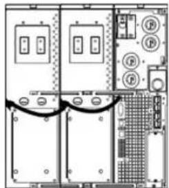 Technical diagram of an electrical enclosure layout with labeled components and wiring connections