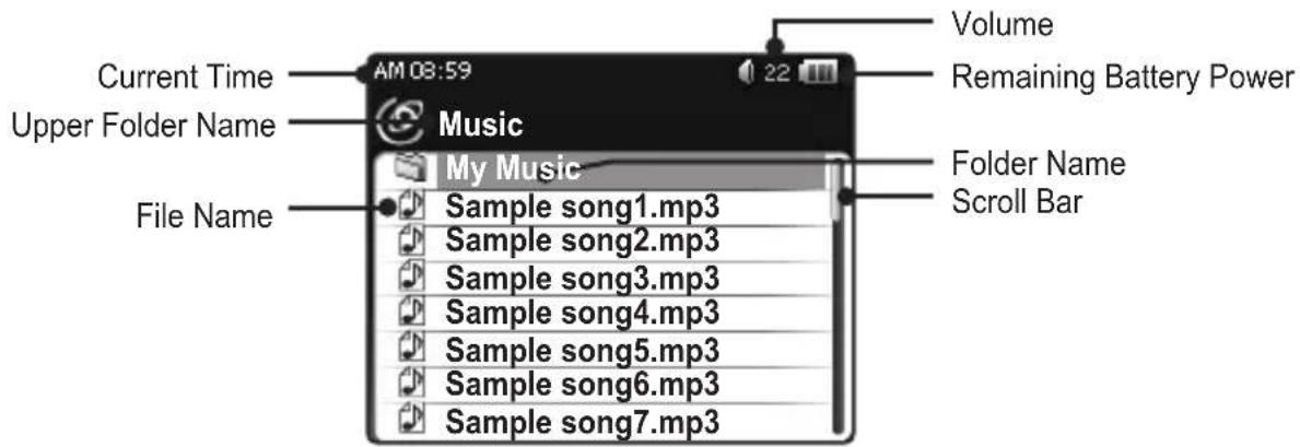 Mpio HD400 - Screen Information - 1