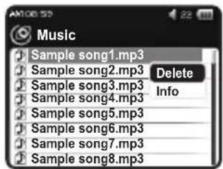 Mpio HD400 - Deleting Files with Navigation Mode - 1