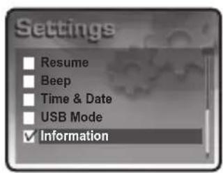 Mpio HD400 - ■ Confirming Information - 1