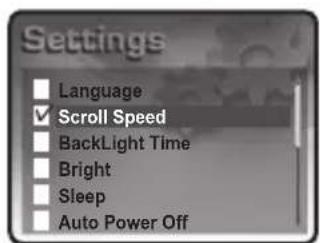 Mpio HD400 - Setting Scroll Speed - 1