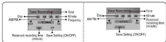Mpio FG200 - Setting Tuner Reservation / Voice Reservation - 1