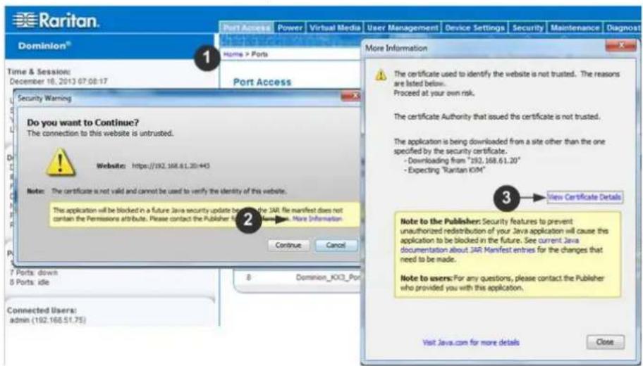 Raritan Dominion SX II - Next, import the Certificate. - 1