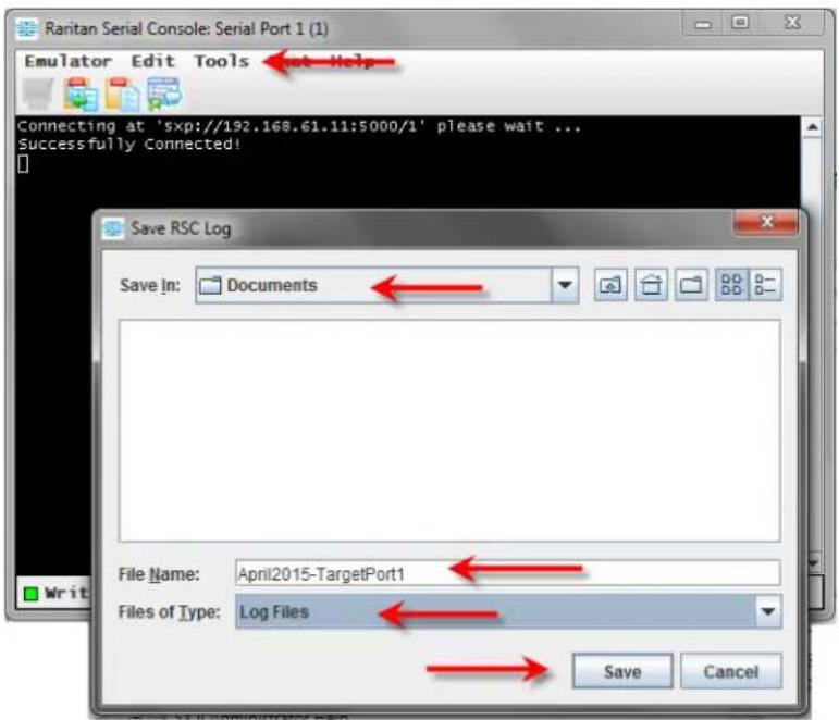 Raritan Dominion SX II - Click Save after selecting or creating a file. - 1