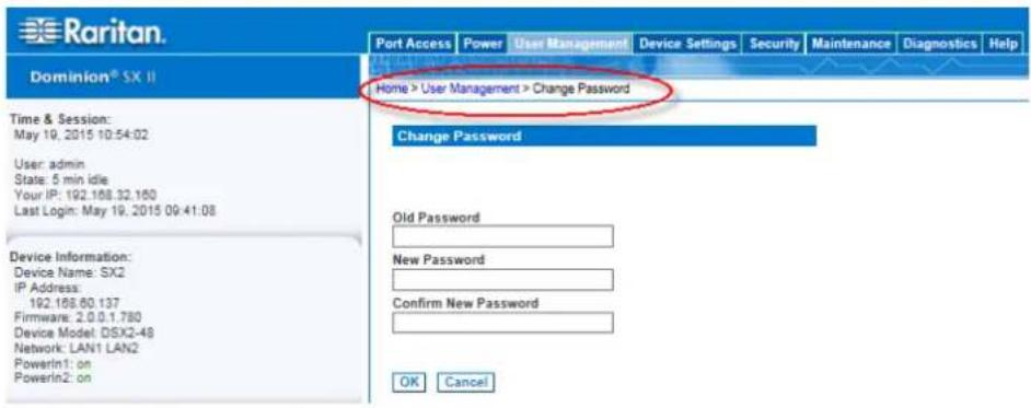 Raritan Dominion SX II - Change Your Password from the Remote Console - 1