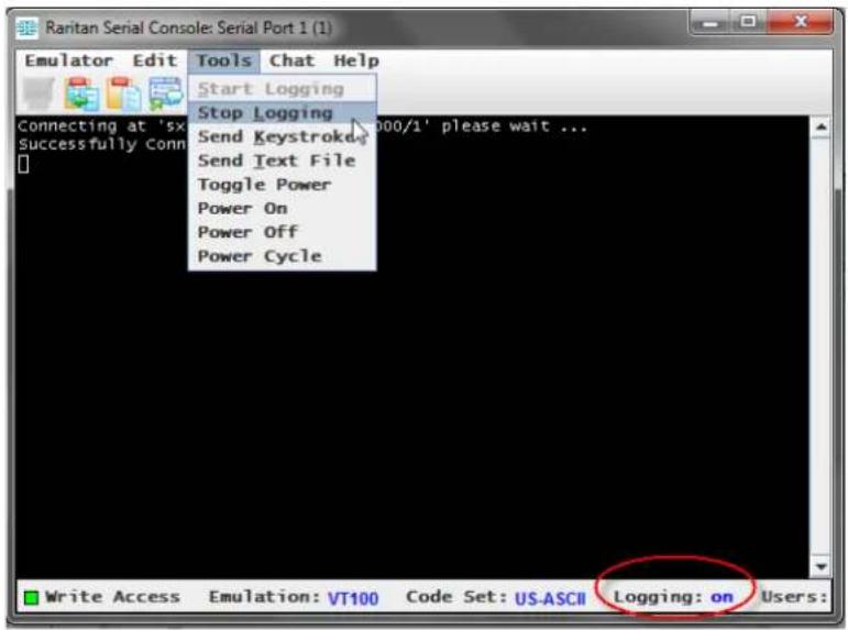 Raritan Dominion SX II - Start and Stop Logging - 1