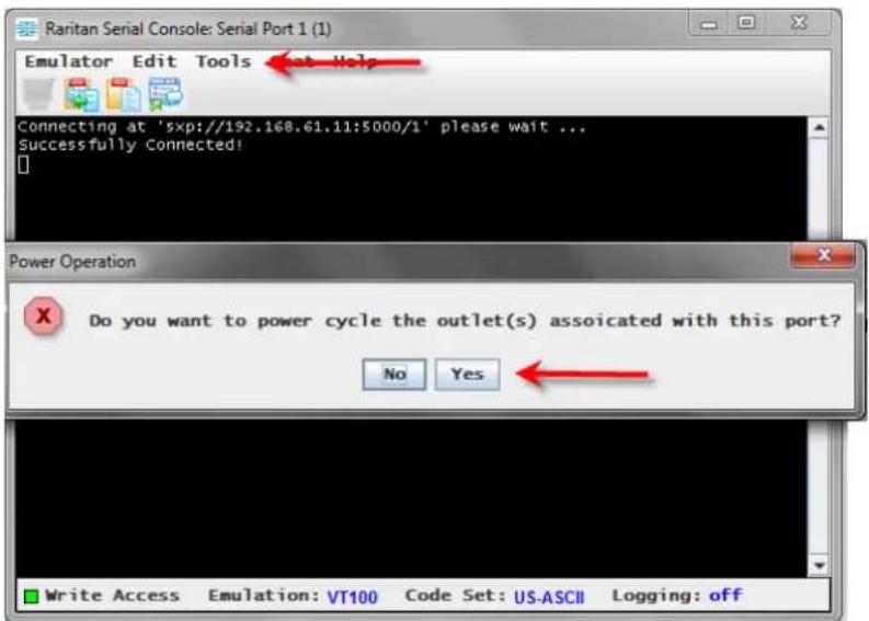 Raritan Dominion SX II - Click Yes when prompted to confirm. - 1