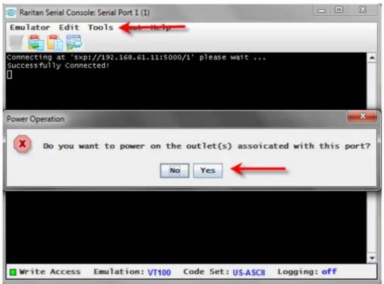 Raritan Dominion SX II - Click Yes when prompted to confirm. - 1