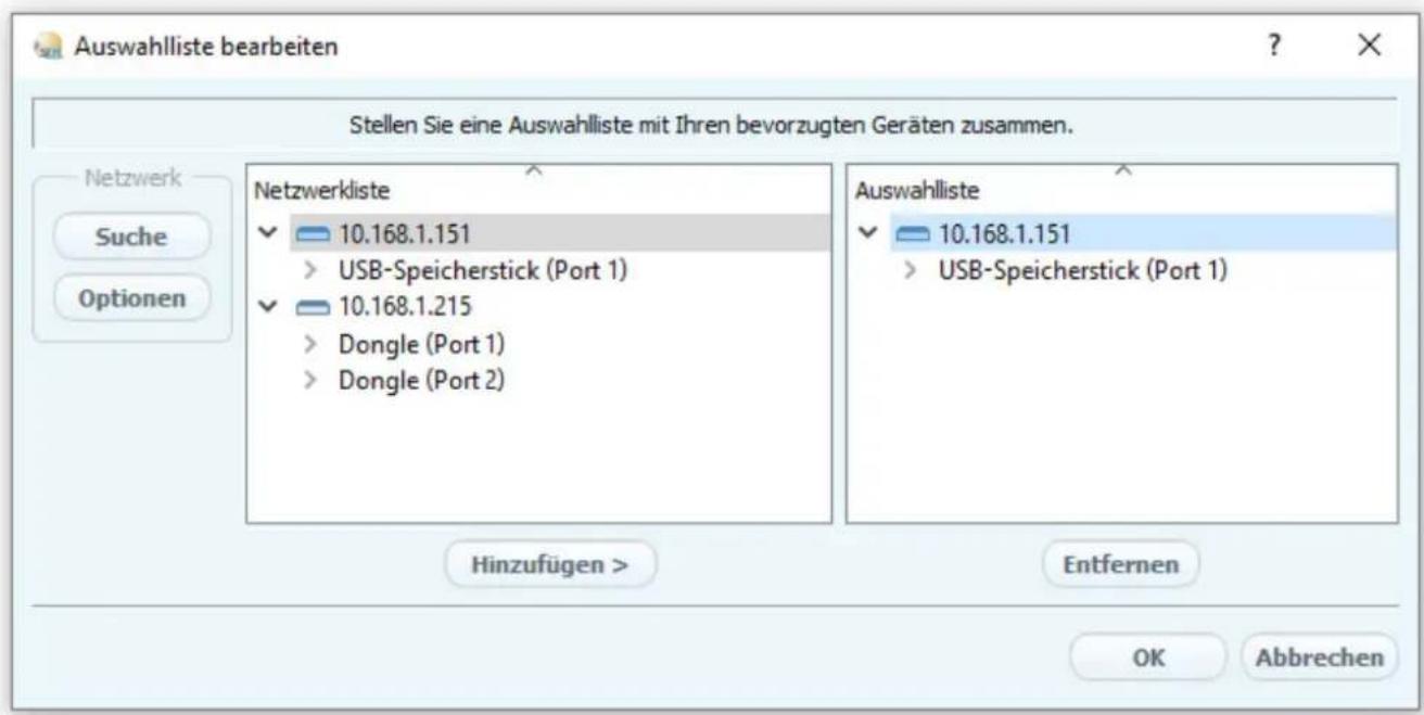 SEH myUTN-2500 - UTN-Server zur 'Auswahlliste' hinzufügen - 1