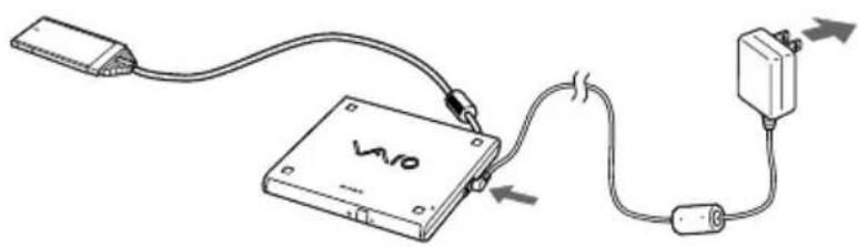 SONY PCGA-DVD51 - Using the DVD-ROM drive with the supplied AC adapter - 2
