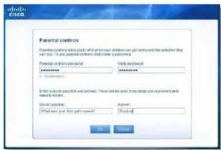 CISCO E3200 - To access parental controls for the first time: - 1