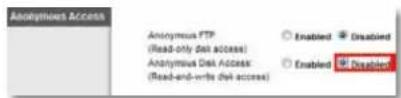 CISCO E3200 - To disable anonymous disk access: - 1