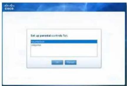 CISCO E3200 - To select computers that will have parental controls: - 1
