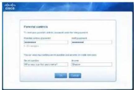 CISCO E3200 - To change the parental controls password: - 1