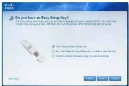CISCO E3200 - To use your Easy Setup Key to connect a computer to your network: - 1