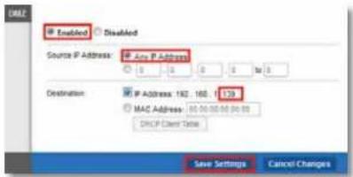 CISCO E3200 - To set up a device in the DMZ: - 1