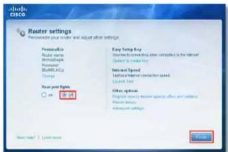 CISCO E3200 - To disable the lights using Cisco Connect: - 1