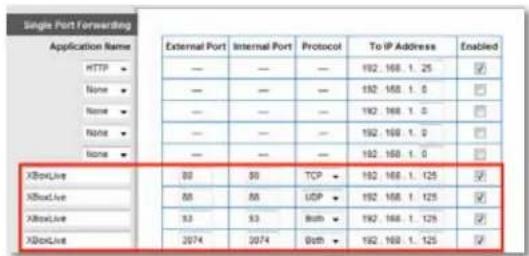 CISCO E3200 - To set up an Xbox using multiple entries of single port forwarding: - 1