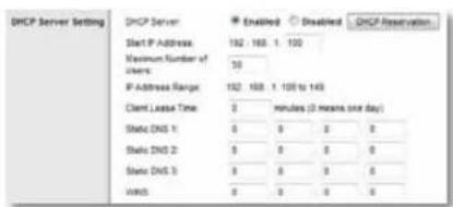 CISCO E3200 - To configure your router's DHCP server settings: - 1