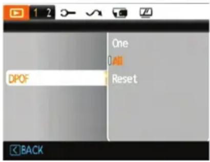 DPOF One All Reset BACK