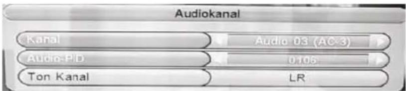 Audiokanal Kanal Audio 03 (AC-3) Audio-PlD 0105 Ton Kanal LR