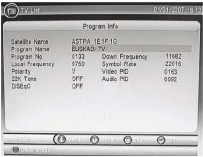 MEGASAT 3410 - TV Sender bearbeiten - 1