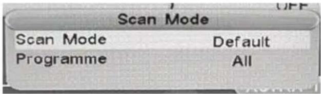 Scan Mode Scan Mode Default Programme All
