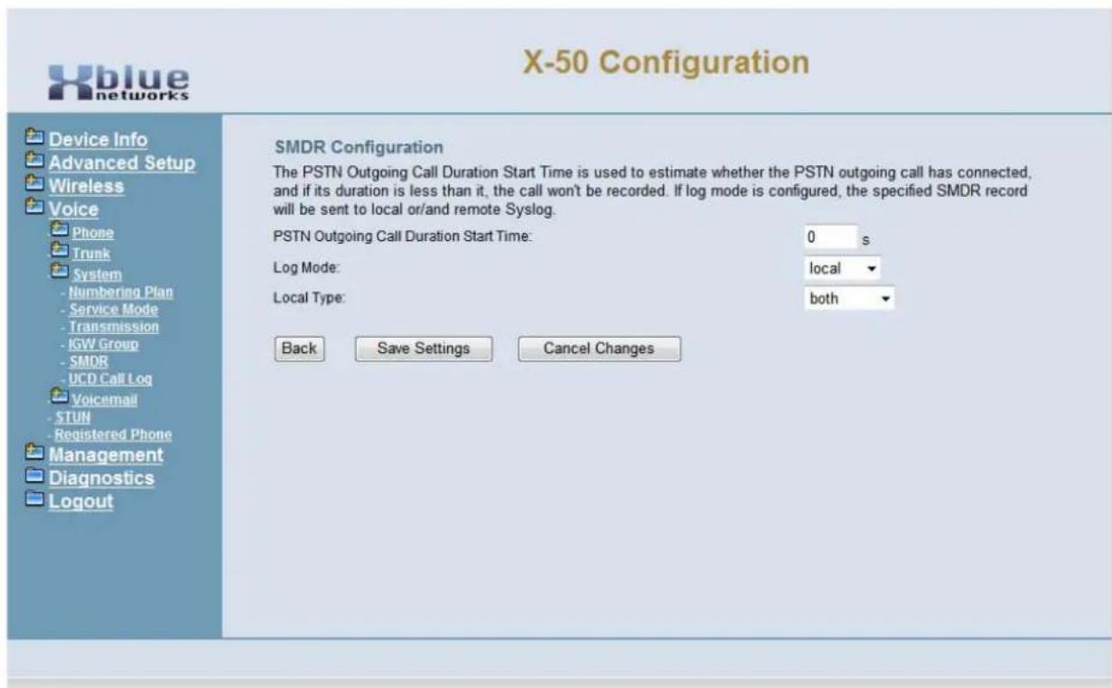 XBlue Networks X-50 - SMDR Configuration - 1