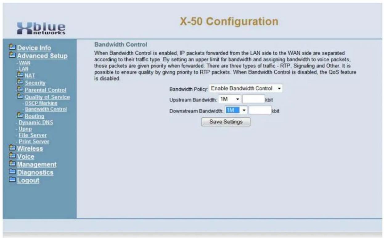 XBlue Networks X-50 - Bandwidth Control - 1