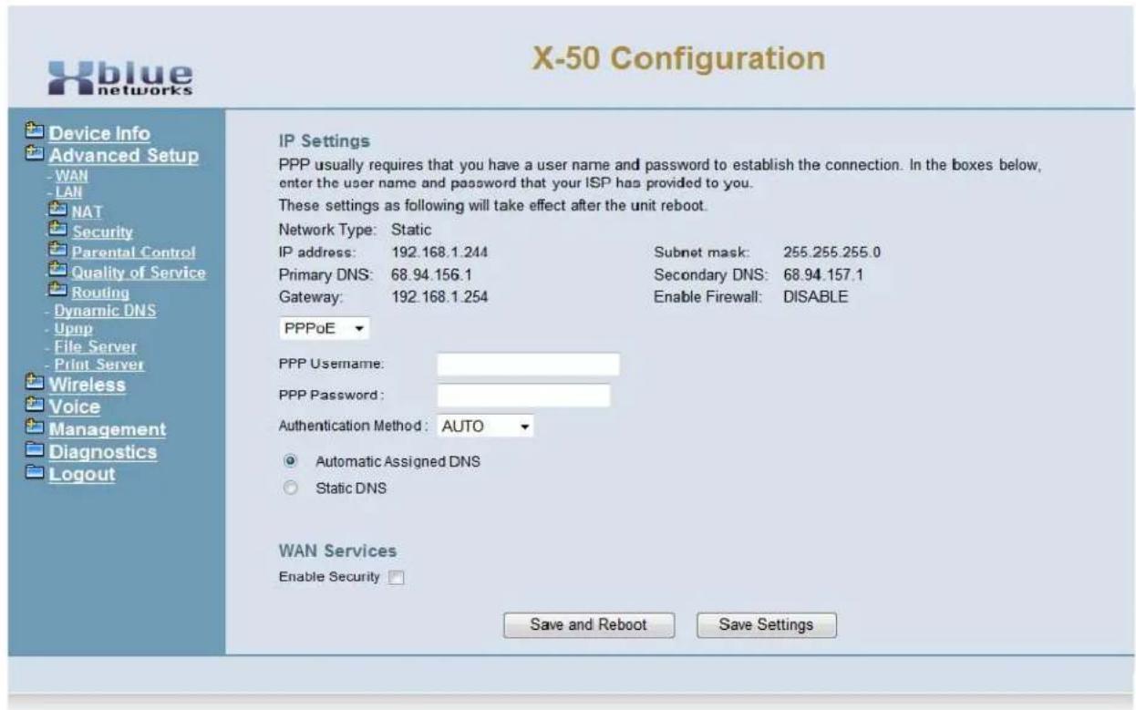 XBlue Networks X-50 - Point-to-Point Protocol over Ethernet (PPPOE) - 1