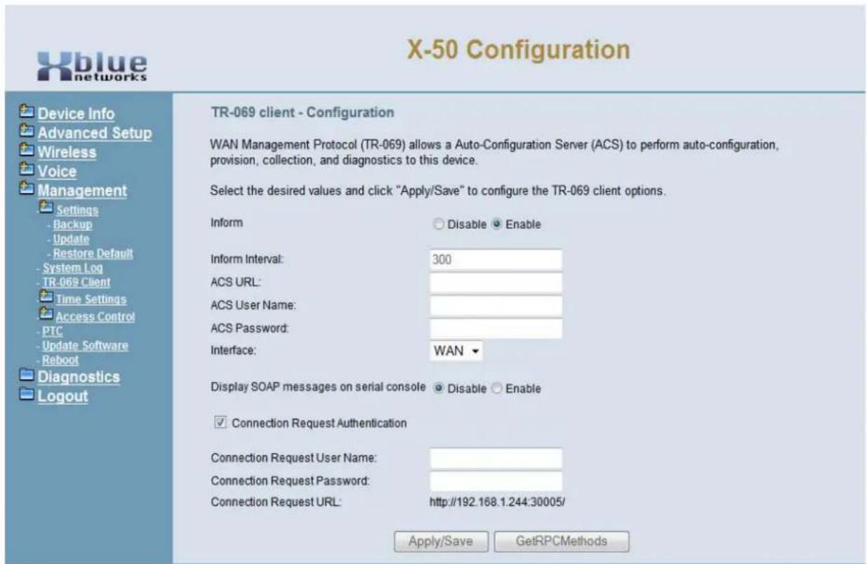 XBlue Networks X-50 - TR-069 - 1