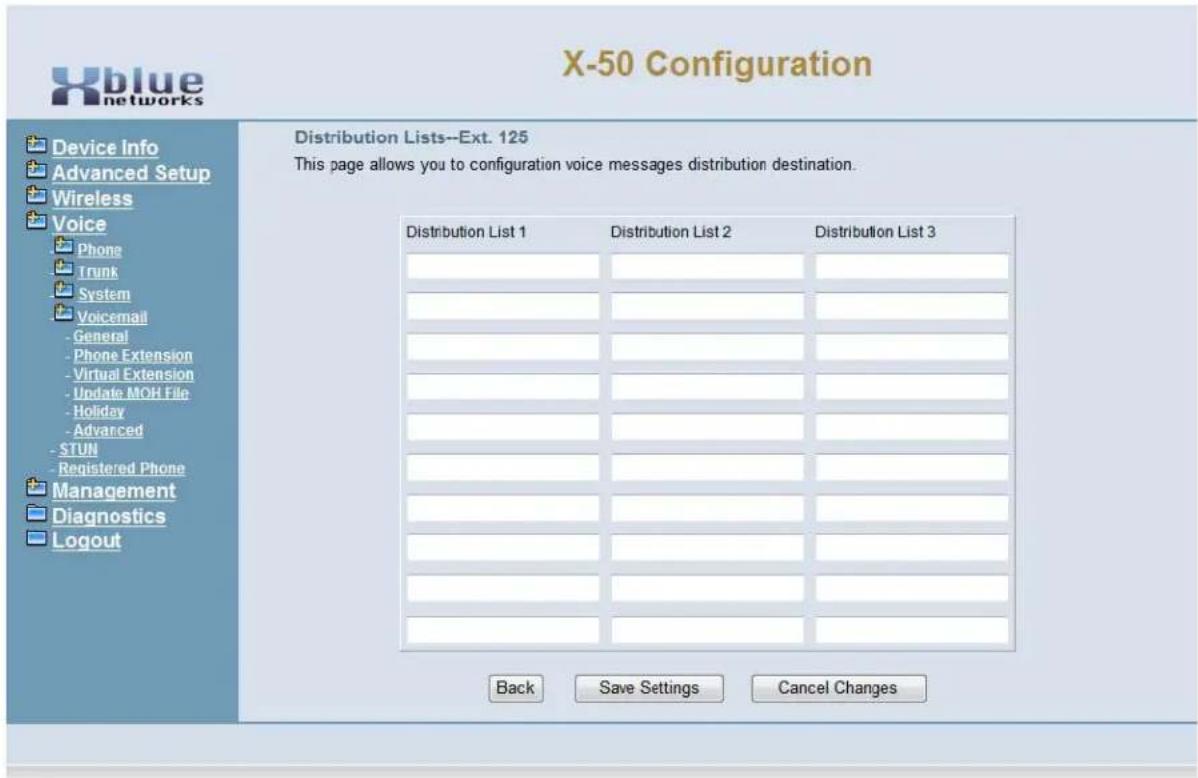 XBlue Networks X-50 - Distribution Lists - 1