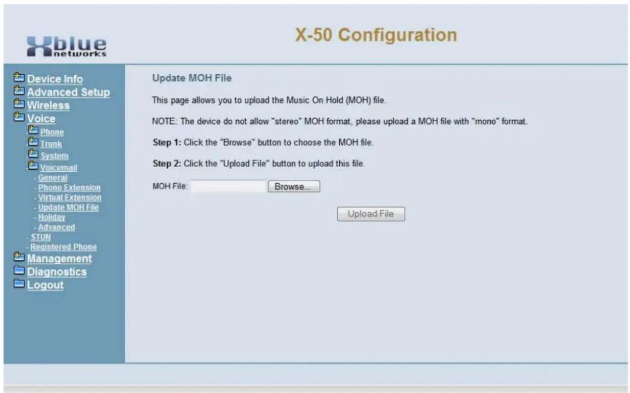XBlue Networks X-50 - Update MOH File - 1