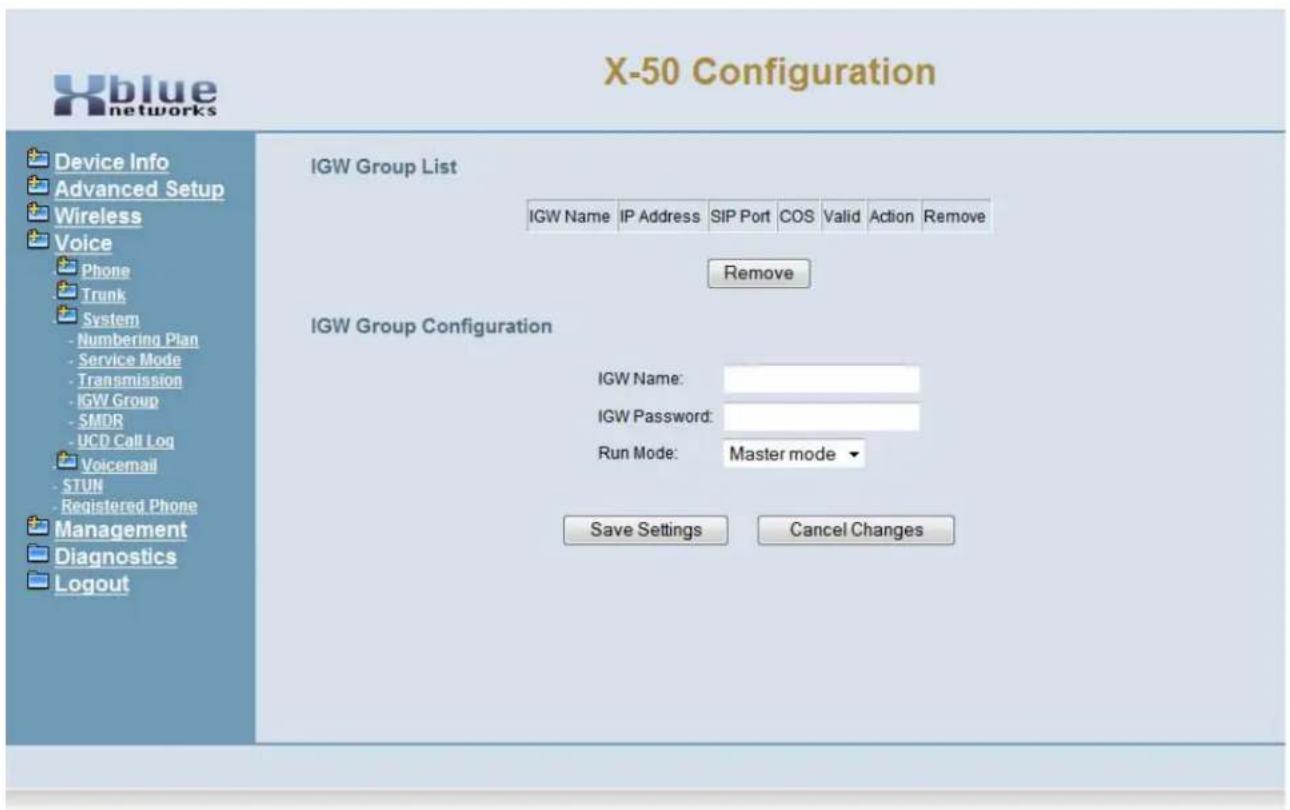 XBlue Networks X-50 - Internet Gateway Group - Voice Network - 1