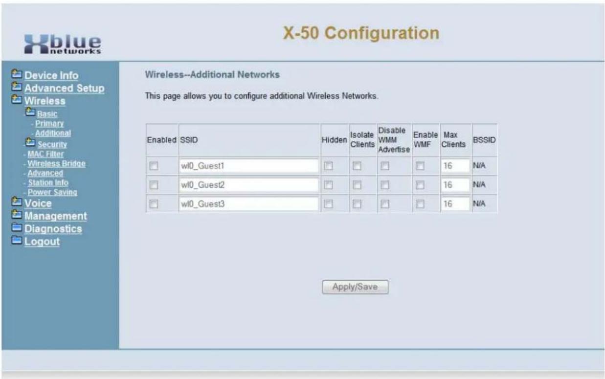 XBlue Networks X-50 - Additional Networks - 1