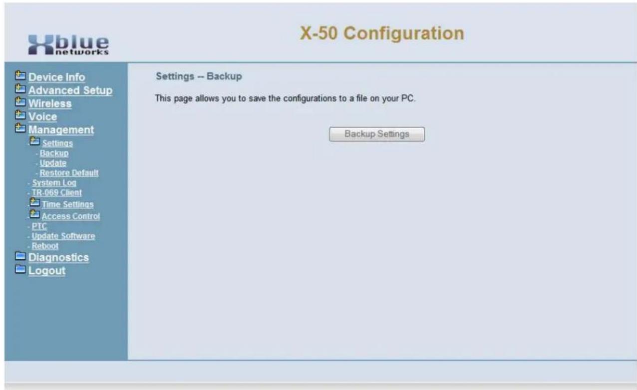 XBlue Networks X-50 - Settings - 1