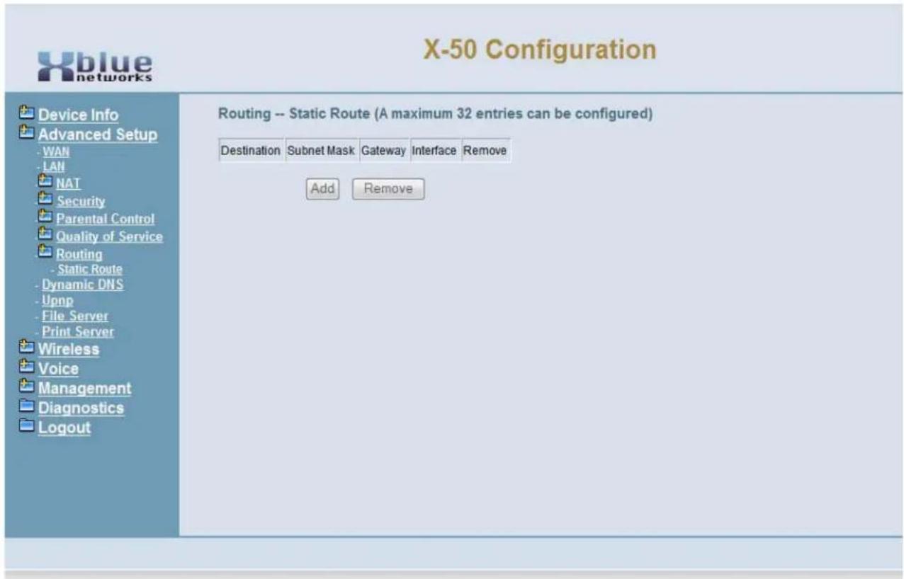 XBlue Networks X-50 - Static Routing - 1