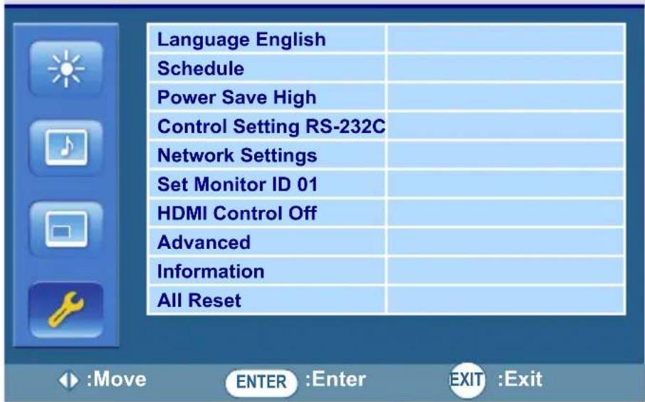 AG Neovo TX 42 - Setting menu - 1