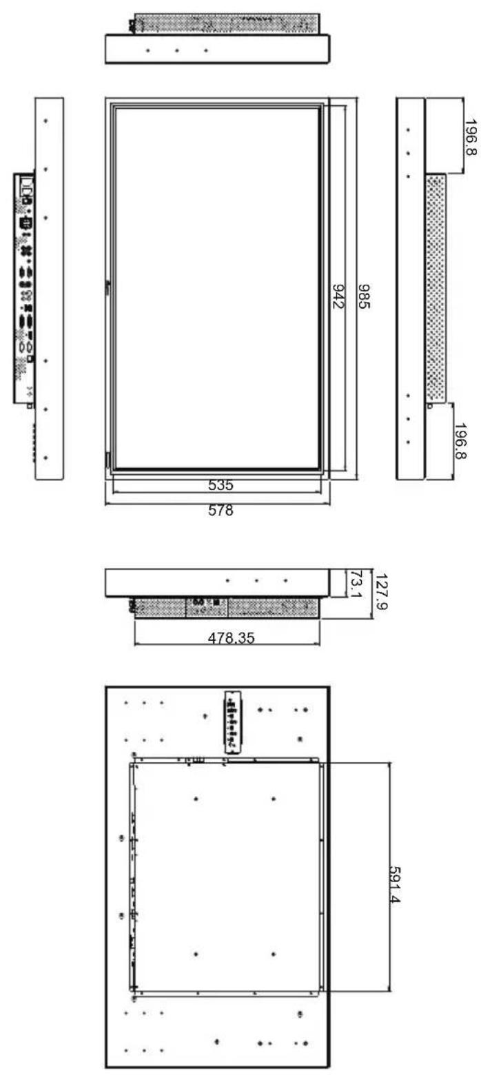 AG Neovo TX 42 - Dimensions - 2