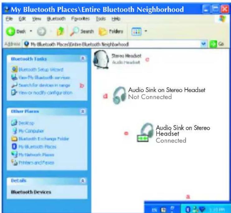 My Bluetooth Places\Entire Bluetooth Neighborhood File Edit View Bluetooth Favorites Tools Help Dash Search Folders Address My Bluetooth Places\Entire Bluetooth Neighborhood Bluetooth Tasks Bluetooth Setup Wizard View My Bluetooth services Search for devices in range View or modify configuration b S…
