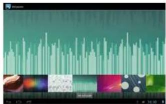 Audio editing software interface showing a timeline with four audio tracks and a preview window at the bottom.