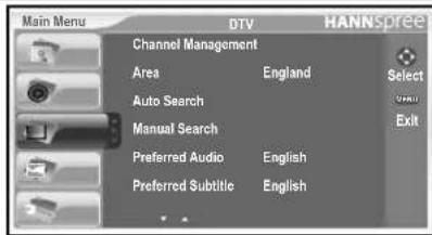 HANNSPREE HT11 - Adjusting DTV Settings (Digital TV) - 1
