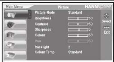 HANNSPREE HT11 - Adjusting Picture Settings - 1
